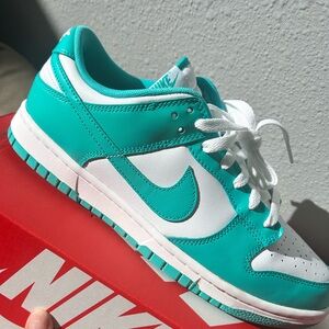 Teal and White Nike Dunks